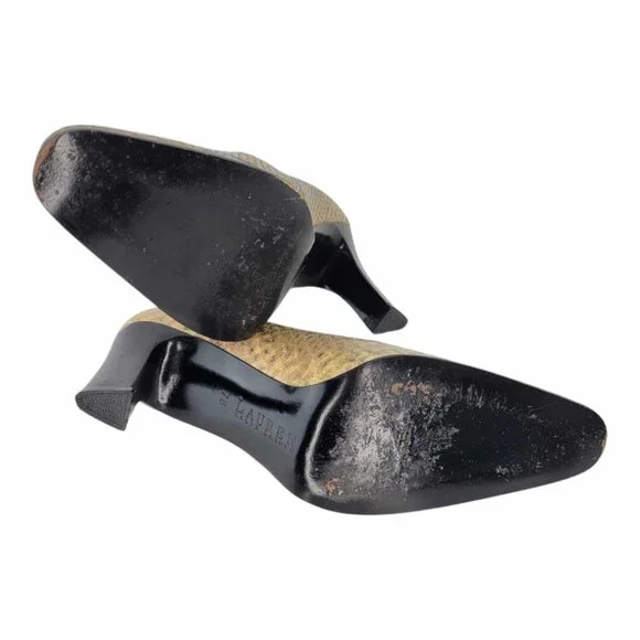 Lauren Ralph Lauren Snake Embossed Leather Pumps Women's Sz 7b - Picture 10 of 11